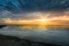 New Jersey-Cape May National Seashore Sunset on ocean and shore Art Print